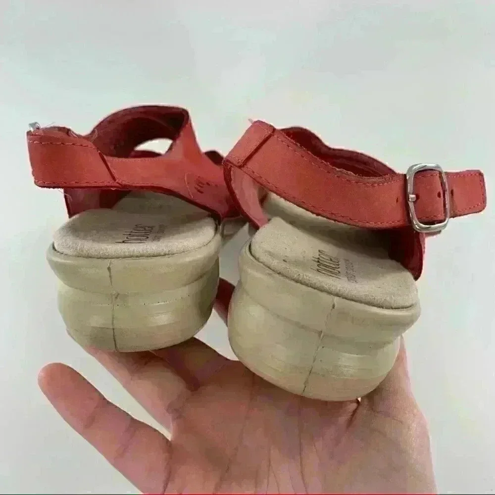 Hotter womens sandals size 8 39 red nubuck sticky strap walking Grannycore